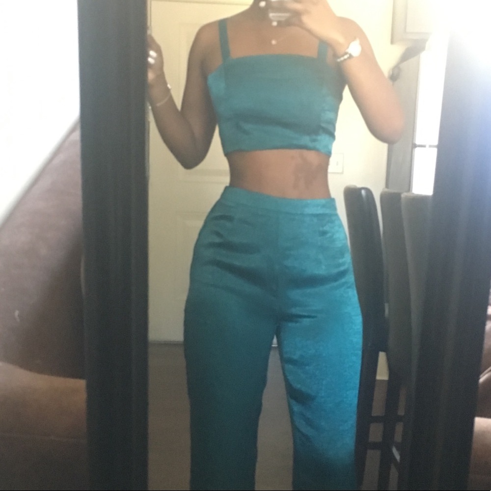 Fashion Nova Good Gossip Set Teal
